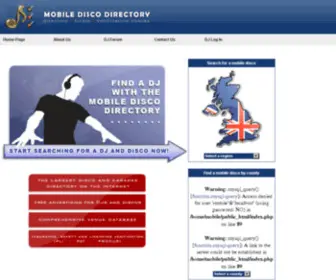 Mobilediscodirectory.co.uk(Mobile Disco Directory) Screenshot
