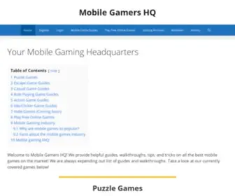 Mobilegamershq.com(Mobile Gamers HQ) Screenshot