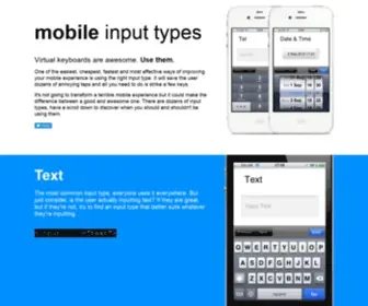 Mobileinputtypes.com(Mobile Input Types) Screenshot
