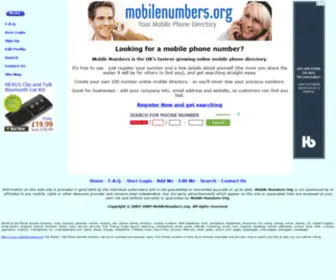 Mobilenumbers.org(Mobile Phone Numbers UK) Screenshot