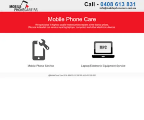 Mobilephonecare.com.au(Mobile Phone Care) Screenshot