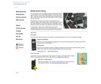 Mobilephonehistory.co.uk(Mobile phone history) Screenshot