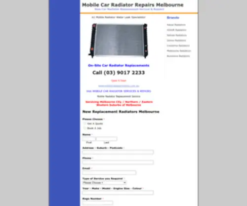Mobileradiatorrepairs.com.au(Onsite Car Radiator Replacement Services in Melbourne Call (03)) Screenshot