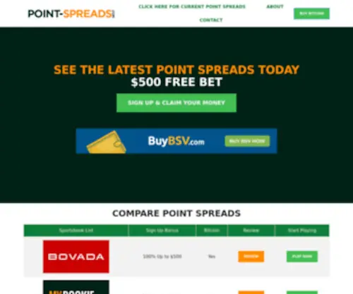 Mobilespreads.com(Point Spreads) Screenshot