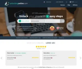 Mobileunlockcodes.co.uk(Unlocking Online) Screenshot