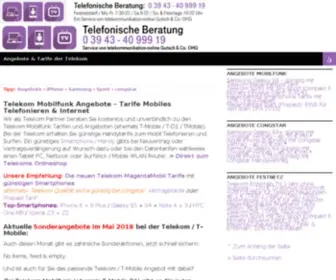 Mobilfunk-Tarif-Angebote.de(Telekom Mobilfunk Angebote: Tarife für Mobiles Telefonieren & Internet) Screenshot