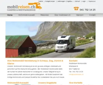 Mobilreisen.ch(Ihre Wohnmobil Vermietung in Schwyz) Screenshot