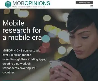 Mobopinions.com(Market research insight from mobile app users) Screenshot