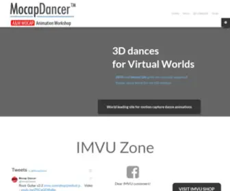 Mocap-Dancer.com(Production and retail of professional motion capture character animation content) Screenshot