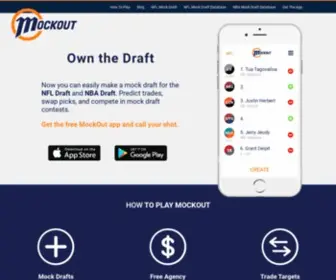 Mockout.com(Mock Draft Fantasy Games for the NFL Draft and NBA Draft) Screenshot