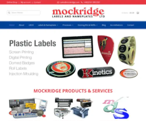 Mockridge.com(Mockridge Labels & Nameplates Ltd) Screenshot