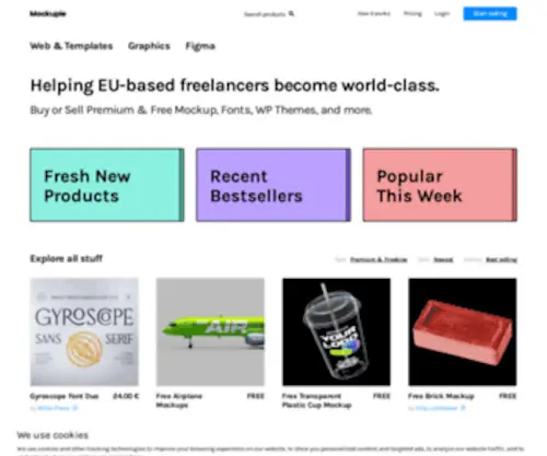 Mockupie.com(Digital Creative Marketplace) Screenshot