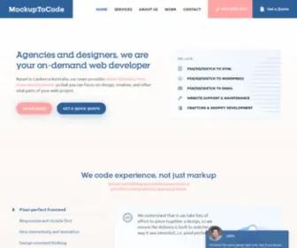 Mockuptocode.com(Premium Frontend and WordPress Web Development Agency) Screenshot