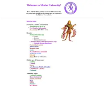 Modaruniversity.org(A site devoted to heraldry (the study of coats of arms)) Screenshot