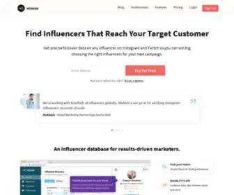 Modash.io(Analyze & Monitor Influencers) Screenshot