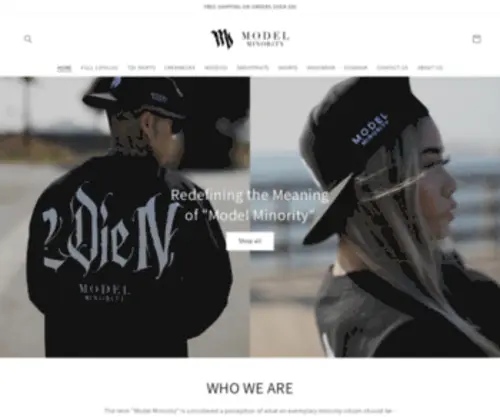 Modelminorityapparel.com(Model Minority Apparel was founded in 2021 in Southern California. Our aim) Screenshot