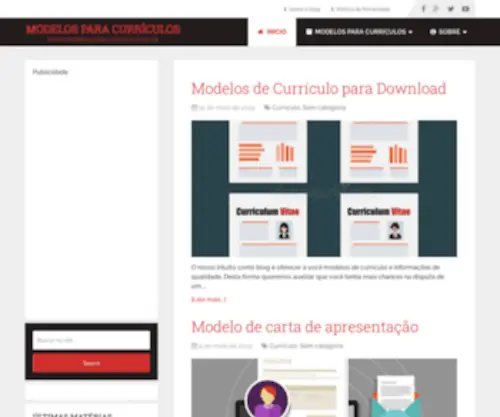 Modelosparacurriculos.com.br(Política de privacidade) Screenshot