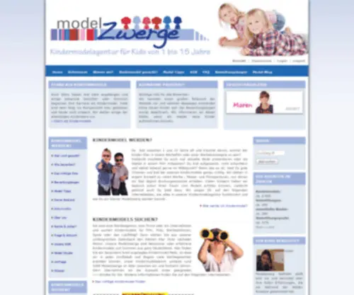 Modelzwerge.de(Kindermodel werden) Screenshot