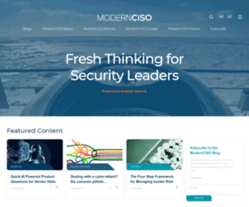 Modernciso.com(Fresh Thinking for the Modern CISO) Screenshot