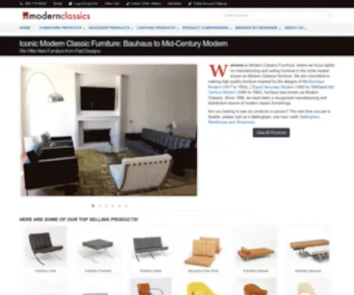 Modernclassics.com(Bauhaus Modern) Screenshot