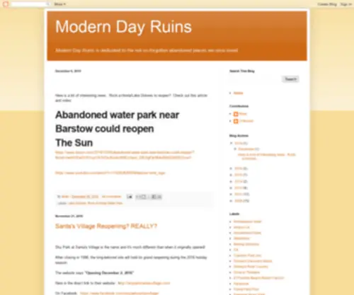 Moderndayruins.com(Modern Day Ruins) Screenshot