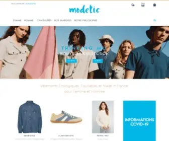 Modetic.com(Vêtements en coton bio) Screenshot