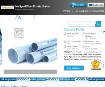 Modigoldpipes.com(Modigold Pipes Private Limited) Screenshot