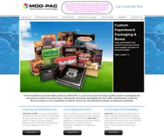 Modpac.com(On-Demand Custom Packaging and Printing) Screenshot