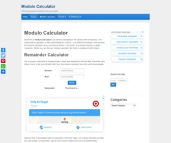 Modulocalculator.com(Modulo Calculator) Screenshot