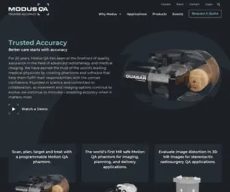 Modusmed.com(Modus QA products are built to provide medical physicists with confidence that every patient) Screenshot