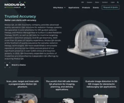 Modusqa.com(Modus QA products are built to provide medical physicists with confidence that every patient) Screenshot