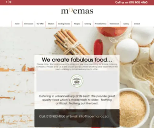 Moemas.co.za(Catering in Johannesburg with Moemas) Screenshot