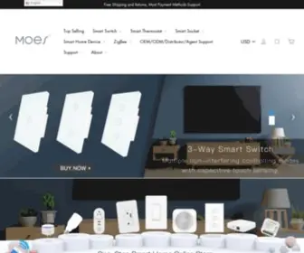 Moeshouse.com(MOES Smart WiFi ZigBee Smart 2/3 Way Switch Socket Thermostat Sensor) Screenshot