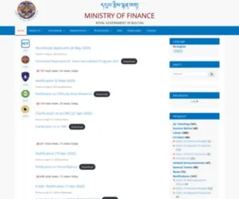 Mof.gov.bt(Ministry of Finance) Screenshot