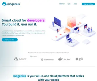 Mogenius.com(Smart cloud for developers) Screenshot