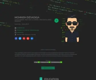 Mohdeva.com(Mohnish Devadiga's CV) Screenshot