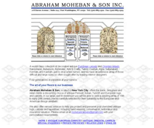 Moheban.com(Abraham Moheban & Son) Screenshot