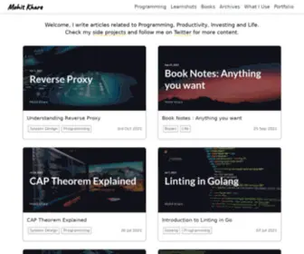 Mohitkhare.com(Mohit Khare's Blog) Screenshot