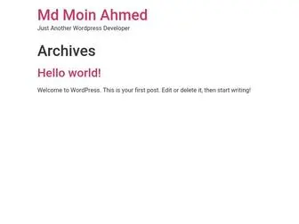 Moinahmed.net(Just Another WordPress Developer) Screenshot