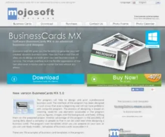 Mojosoft-Software.com(Mojosoft.Software for design and print high quality business cards) Screenshot