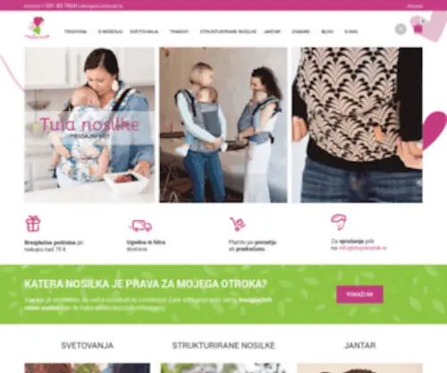 Mojskratek.si(Največja Izbira Ergonomskih Nosilk Za Dojenčke In Otroke) Screenshot