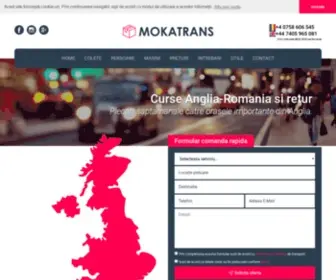 Mokatrans.ro(MokaTrans ofera servicii de transport colete (curierat) Anglia) Screenshot