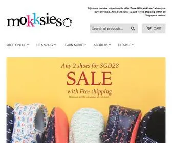 Mokksies.com(Soft soled Mokksies moccasin baby shoes made with 100% genuine leather) Screenshot