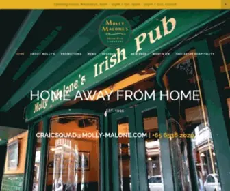 Molly-Malone.com(Singapore's first Irish Pub) Screenshot