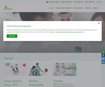 Molnlycke.no(En verdensledende leverandør av medisinske løsninger) Screenshot