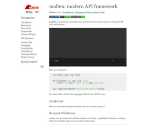 Moltenframework.com(Moltenframework) Screenshot
