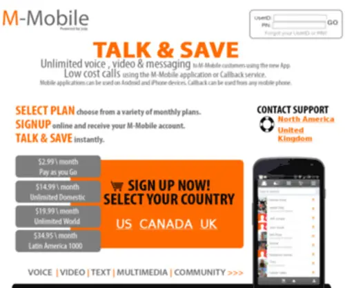 Momentisphone.net(M-Mobile services) Screenshot