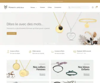 Moments-Precieux.com(Boutique en ligne de bijoux personnalisés et de bijoux gravés) Screenshot