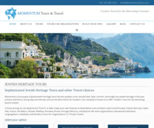 Momentumtours.com(Jewish heritage tours) Screenshot