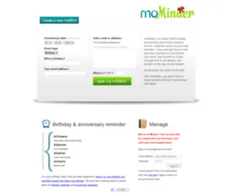 Mominder.com(Birthday and anniversary reminder by MoMinder) Screenshot